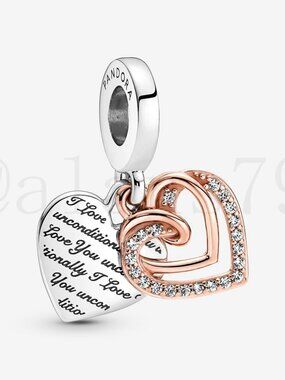 Pandora Entwined Hearts Double Dangle Charm
